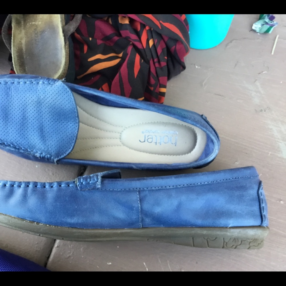 Hotter comfort concept sz 9.5 M blue leather Mocs